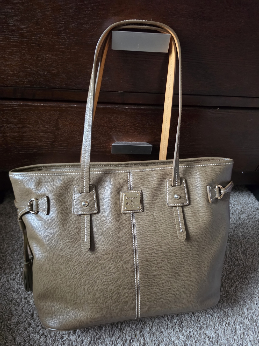 Dooney & Bourke Olive Leather Tote Bag
